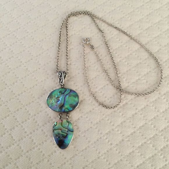 Abalone and Sterling Silver Necklace - Picture 2 of 7